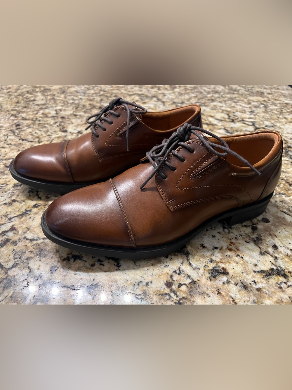 Apt. 9 Men's Cognac Leather Cap-Toe Oxfords